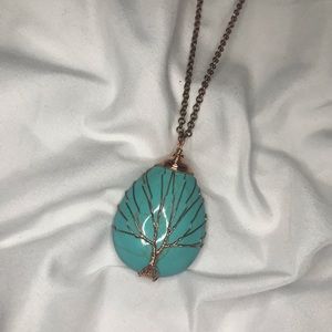 Rose gold tree necklace